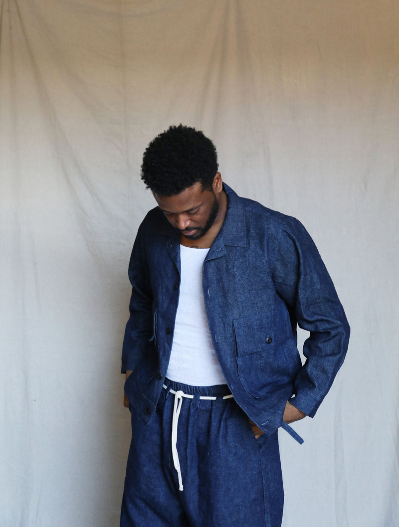 Studio Coat in Hemp Denim